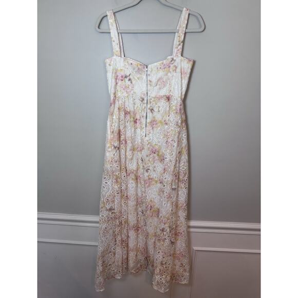 Bardot Women's Lilah Corset Midi Dress Floral Eyelet Sz L NWT $189 - Picture 4 of 14